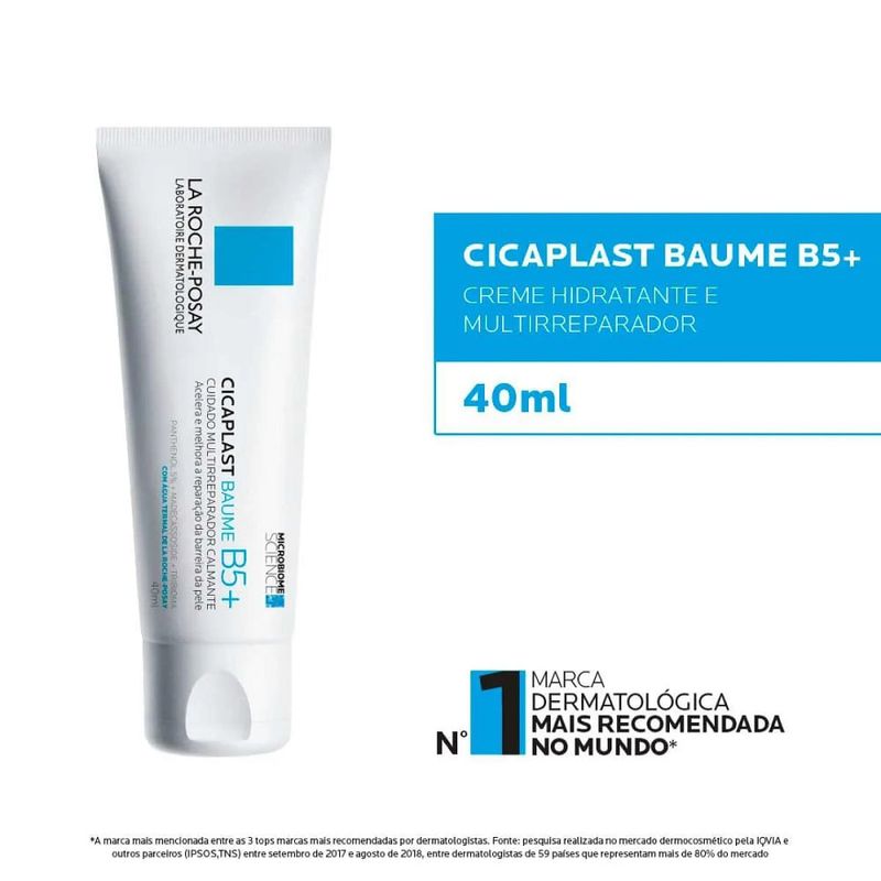 Creme Hidratante Reparador Corporal Cicaplast Baume B5 La Roche-Posay 40ml - Reparação e Alívio para Pele Sensível