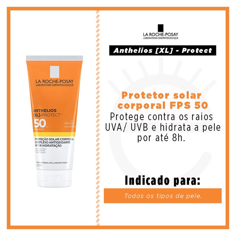 Protetor Solar Corporal La Roche-Posay - Anthelios XL Protect Corpo FPS50 200ml