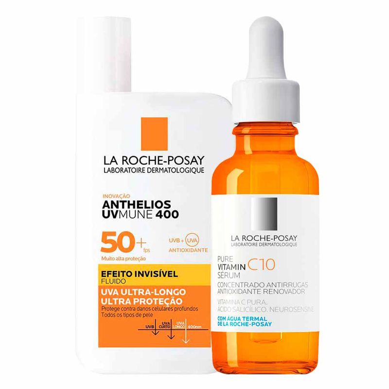 La Roche-Posay Kit - Sérum Facial Anti-Idade + Protetor Solar Facial para Peles Oleosas e Acneicas Kit